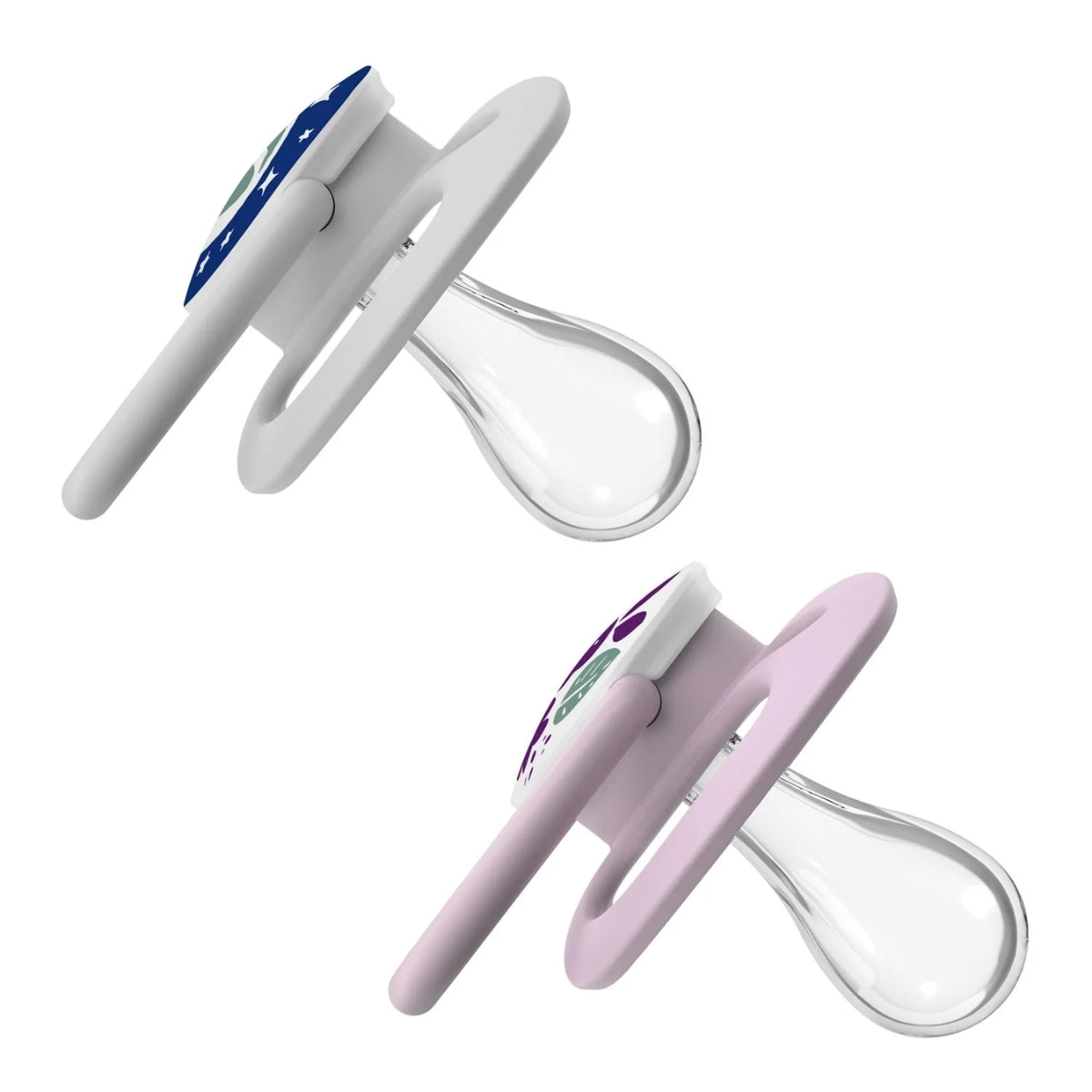Dr. Brown’s Advantage Glow-in-the-Dark Pacifiers 6-18M Pack of 2 Purple Nature - Safe and Easy to Clean