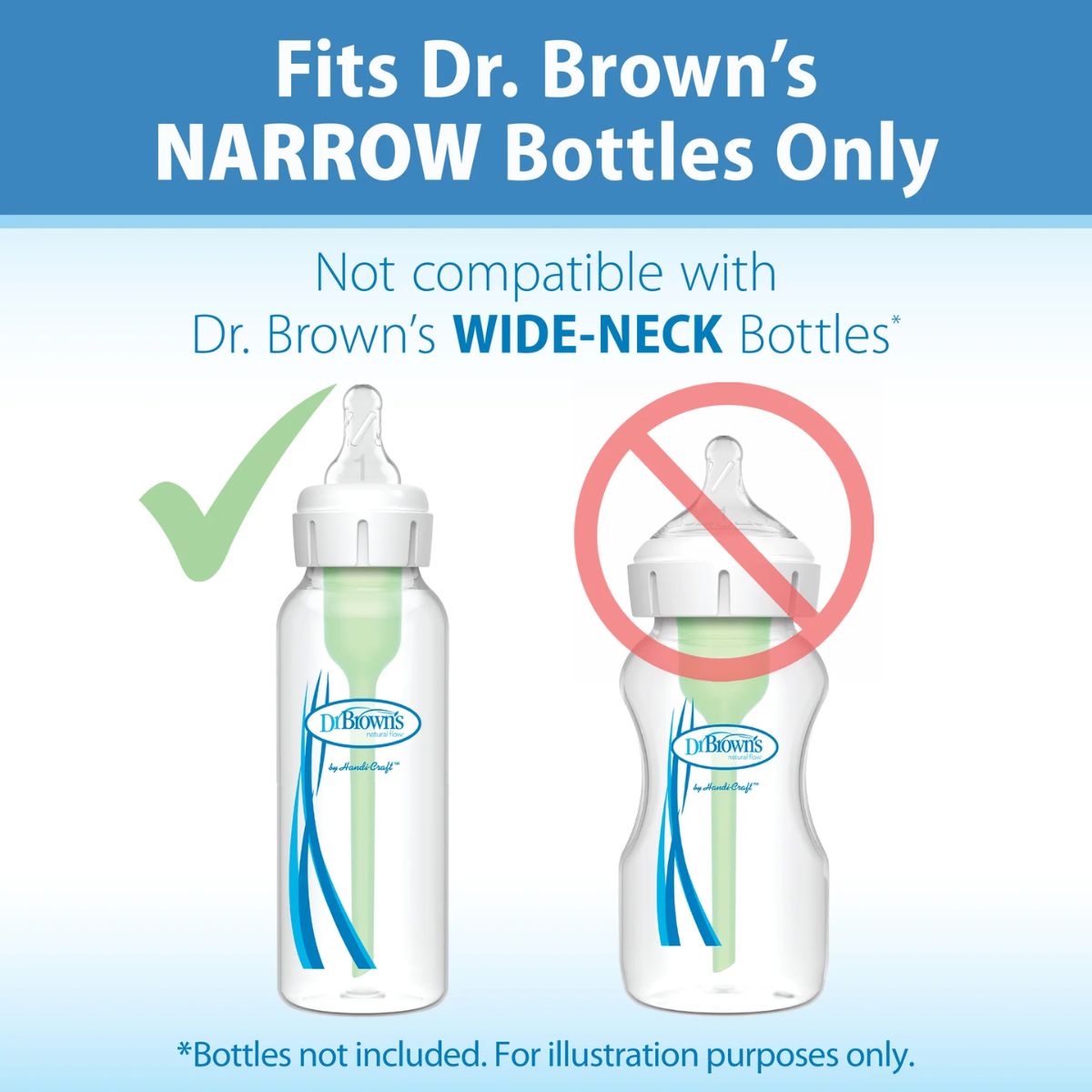 Dr. Brown’s Natural Flow Narrow Baby Bottle Silicone Nipple 2-Pack - Consistent Flow for Comfortable Feeding