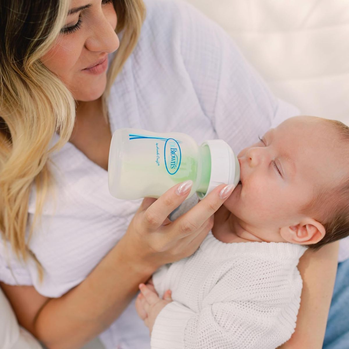 Dr. Brown’s Options+ Wide-Neck Baby Bottle Newborn Feeding Set - 0m+ - Natural Breast-Like Feeding