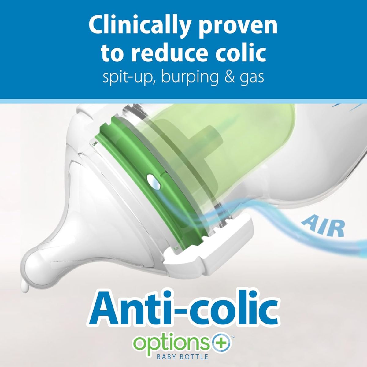 Dr. Brown’s Options+ Wide-Neck Baby Bottle Newborn Feeding Set - 0m+ - Clinically Proven Anti-Colic Technology